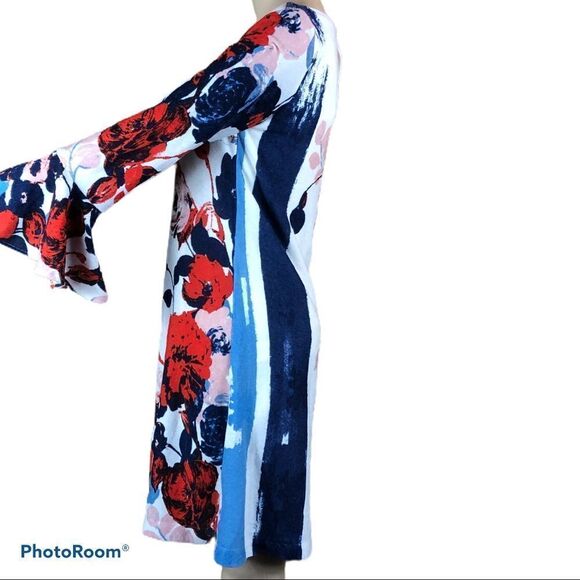 MAEVE Anthropologie floral bell sleeve sweater dress - Picture 6 of 13